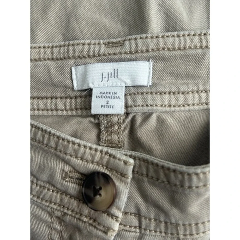 J.Jill Women Size 2 Flat Front‎ Khaki Pants Casual Academia Summer Tweed Formal - Picture 5 of 7